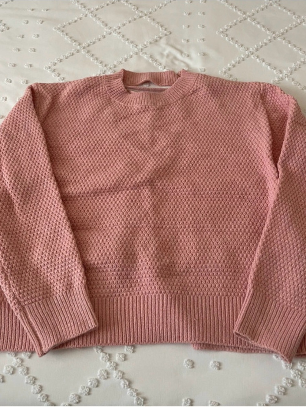 & Merci Women's Textured Crewneck Sweater - Pink